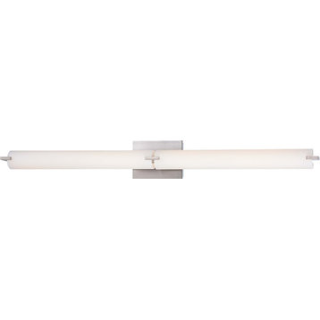 George Kovacs P5046-084-L Tube LED Brushed Nickel Bathroom Wall Vanity Light