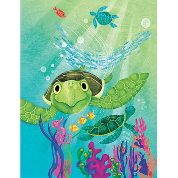 "Sea Turtle" Painting Print on Canvas by Curtis