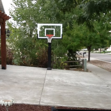 Brian J's Pro Dunk Gold Basketball System on a 30x18 in N. Logan, UT