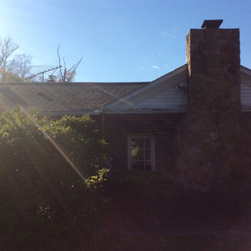 5inch white gutters and downspouts 
Shur flow gutter guards
Landmark pro weather