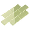 3"x6" Glass Subway Collection, Light Olive