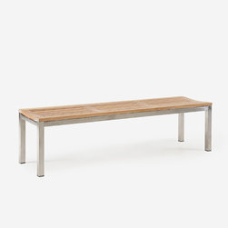Wintons Teak abacus ss backless bench - Outdoor Benches
