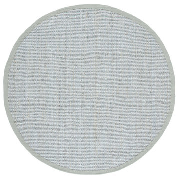 Safavieh Natural Fiber Nf730F Solid Color Rug, Gray, 7'0"x7'0" Round