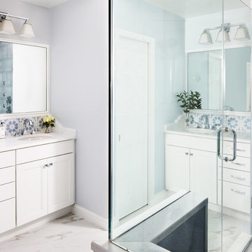 Dreary To Cheery Traditional Master Bath Before and After