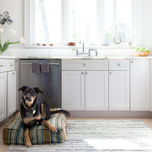 Area rug in kitchen