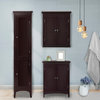 Wooden Bathroom Linen Storage Cabinet Brown