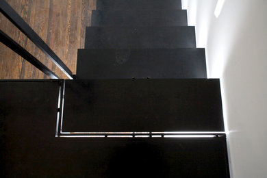 Black Stairs with Rubber & Steel Risers