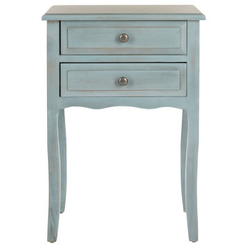 Edy End Table With Storage Drawers Barn Blue