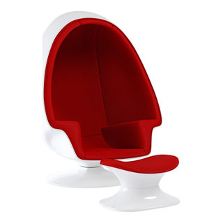 Aviator Egg Pod Easy Chair - Genuine Leather - Polished Aluminum Ovalia