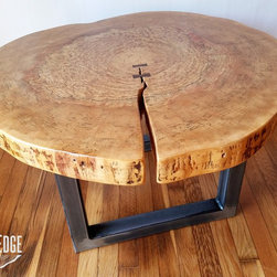 Round Coffee Table- Live Edge- Industrial- Tree Slice- Log- Rustic - Coffee Tables