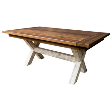 Parker Extendable Farmhouse Table, Provincial, 48x120 With 2 Bb Ext