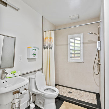 Accessible Walk-In Shower with Grab Bars and Handheld Fixture | Novato