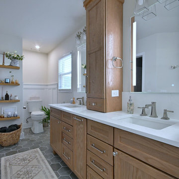 Bright Transitional Bathroom Remodel with Storage
