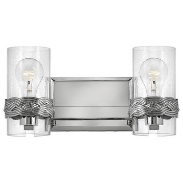 Hinkley Nevis Small Two Light Vanity, Polished Nickel
