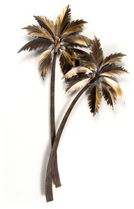 Coastal Home Decor 'Palasari Palms Double' - SST Steel Beach Palm Trees Art