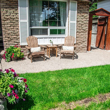 Backyard Patio and Front Porch Steps with Exposed Aggregate Concrete