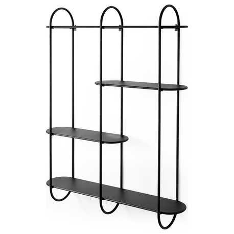 Decimus Black Metal Wall Mounted 3 Tiered Shelving Unit