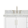 Ariel Magnolia 73" Oval Sinks Bath Vanity Carrara Marble Gray, White, 1.5" Carrara Marble