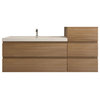 BTO 62" Wall Mounted Bath Vanity With Reinforced Acrylic Sink, Rose Wood