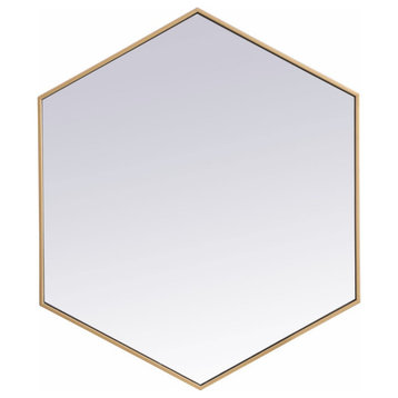 Elegant Lighting MR4538 Decker 32" x 38" Contemporary Geometric - Brass
