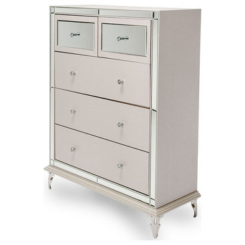 Hollywood Loft 5-Drawer Chest, Frost