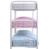 Benzara BM235362 3 Tier Industrial Style Full Size Metal Bunk Bed, White