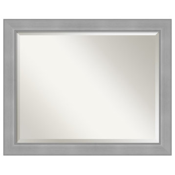 Vista Brushed Nickel Beveled Wall Mirror - 32.25 x 26.25 in.
