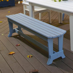 Carolina Preserves C098 Outdoor Pine Three Seat Bench in Blue - Outdoor Benches