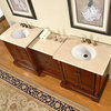 Cullen Double Sink Bathroom Vanity, Cream Marfil Marble Top, 87"