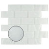 11.75"x11.75" Reflections Ripple Glass Mosaic Wall Tile, Super White