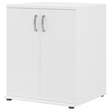 Universal Floor Storage Cabinet with Doors and Shelves - White
