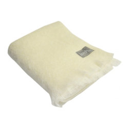 Belle and June - Ivory Mohair Throw Blanket - Throws