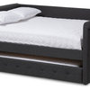 Alena Dark Gray Fabric Full Daybed With Trundle