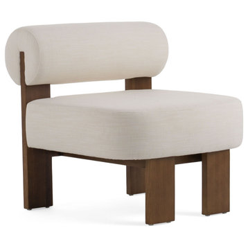 Modrest Rosanne Modern Off White Fabric Accent Chair