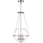Nuvo Lighting - Nuvo Lighting 60/6952 Odyssey - 3 Light Pendant - Odyssey; 3 Light; Pendant Fixture; Vintage Brass FOdyssey 3 Light Pend Polished Nickel Clea *UL Approved: YES Energy Star Qualified: n/a ADA Certified: n/a  *Number of Lights: Lamp: 3-*Wattage:60w A19 Medium Base bulb(s) *Bulb Included:No *Bulb Type:A19 Medium Base *Finish Type:Polished Nickel