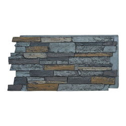 141-BRIGHTON FAUX WIDE STACKED STONE WALL PANELS - 24"H - Wall Panels
