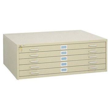 Safco 5 Drawer Metal Flat Files Cabinet for 30" x 42" Documents in Tropic Sand