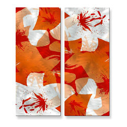 Orange Lilies 2-Piece Steel Wall Art - Artwork