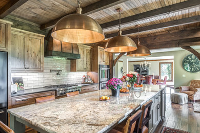 Inspiration for a huge rustic kitchen remodel in Other