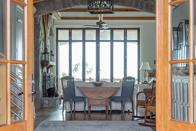 Inspiration for a coastal double front door remodel in Other