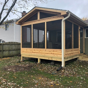 Screened Porch with Gable Roof by Woodridge, IL Screened Porch Builder.