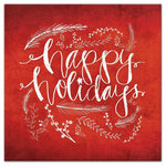 DDCG - Red Happy Holidays Canvas Wall Art, 20"x20" - Spread holiday cheer this Christmas season by transforming your home into a festive wonderland with spirited designs. This Red "Happy Holidays" Canvas Wall Art makes decorating for the holidays and cultivating your Christmas style easy. With durable construction and finished backing, our Christmas wall art creates the best Christmas decorations because each piece is printed individually on professional grade tightly woven canvas and built ready to hang. The result is a very merry home your holiday guests will love.