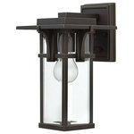 Hinkley Lighting - Manhattan 1 Light 12" Tall Outdoor Wall Mount Lantern, Oil Rubbed Bronze - Manhattan is a classic update to the traditional train station lantern. The hand-painted Oil Rubbed Bronze finish complements the clean lines of its durable die cast construction.