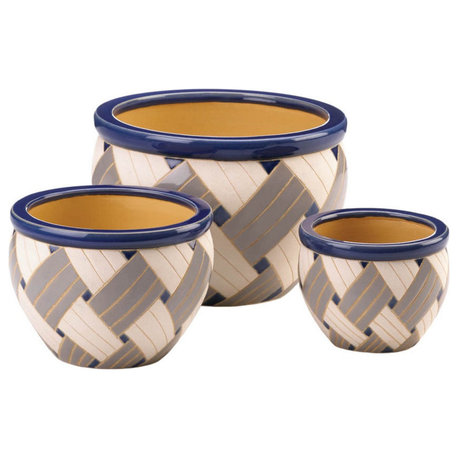 Geo Print Planter Trio