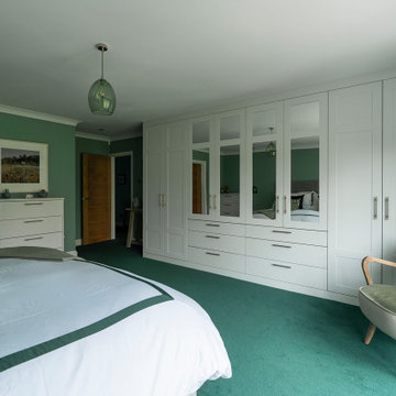 White & Green Bedroom in Buckinghamshire
