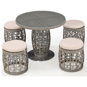Basson 5 Piece Dining Set With Cushions