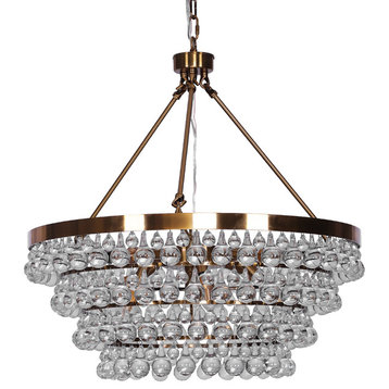 Heidi 8 Light French Gold 4 Rings Crystal Chandelier K9 AAA (28”Wx28”Hx 30"H)