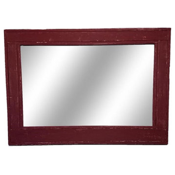 Herringbone Vanity Mirror, Sundried Tomato Red, 42"x30", Horizontal