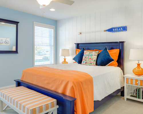 Boys Navy And Orange Bedroom Houzz