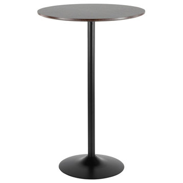 LumiSource Pebble Table, Black Metal/Espresso Wood